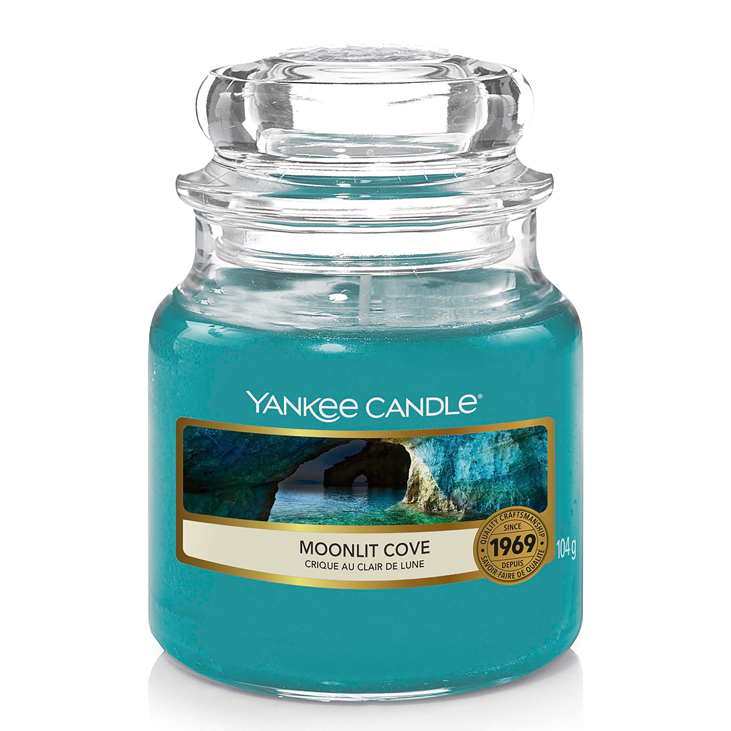 Yankee Candle Classic Small Jar Candle - Moonlit Cove Scent | Home Decor, Relaxation & Aromatherapy for Bedroom, Bathroom & Living Room