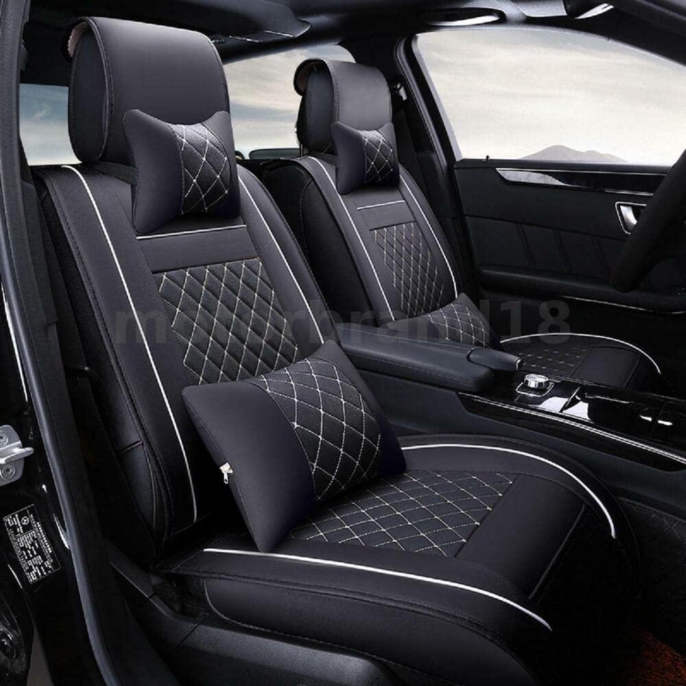 Premium Genuine Leather Universal Car Seat Covers Set - Front & Rear 5-Seat Protection for SUVs, Sedans & Trucks | Luxury Comfort & Vehicle Interior Upgrade