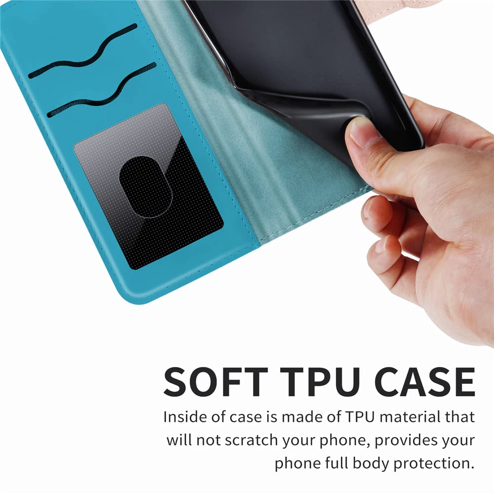 Premium PU Leather Samsung Galaxy A12 Case with Kickstand & Card Slots - Embossed Tree Design, Folio Flip Cover with Wrist Strap for 6.5
