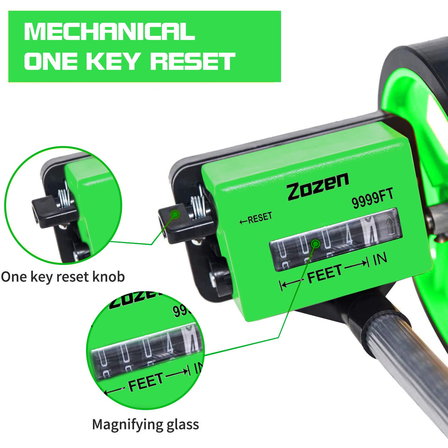 **Zozen 6-Inch Measuring Wheel - Collapsible Distance Measuring Tool with Carrying Bag (Up to 10,000Ft) - Perfect for Land Surveying, Construction, and DIY Projects**