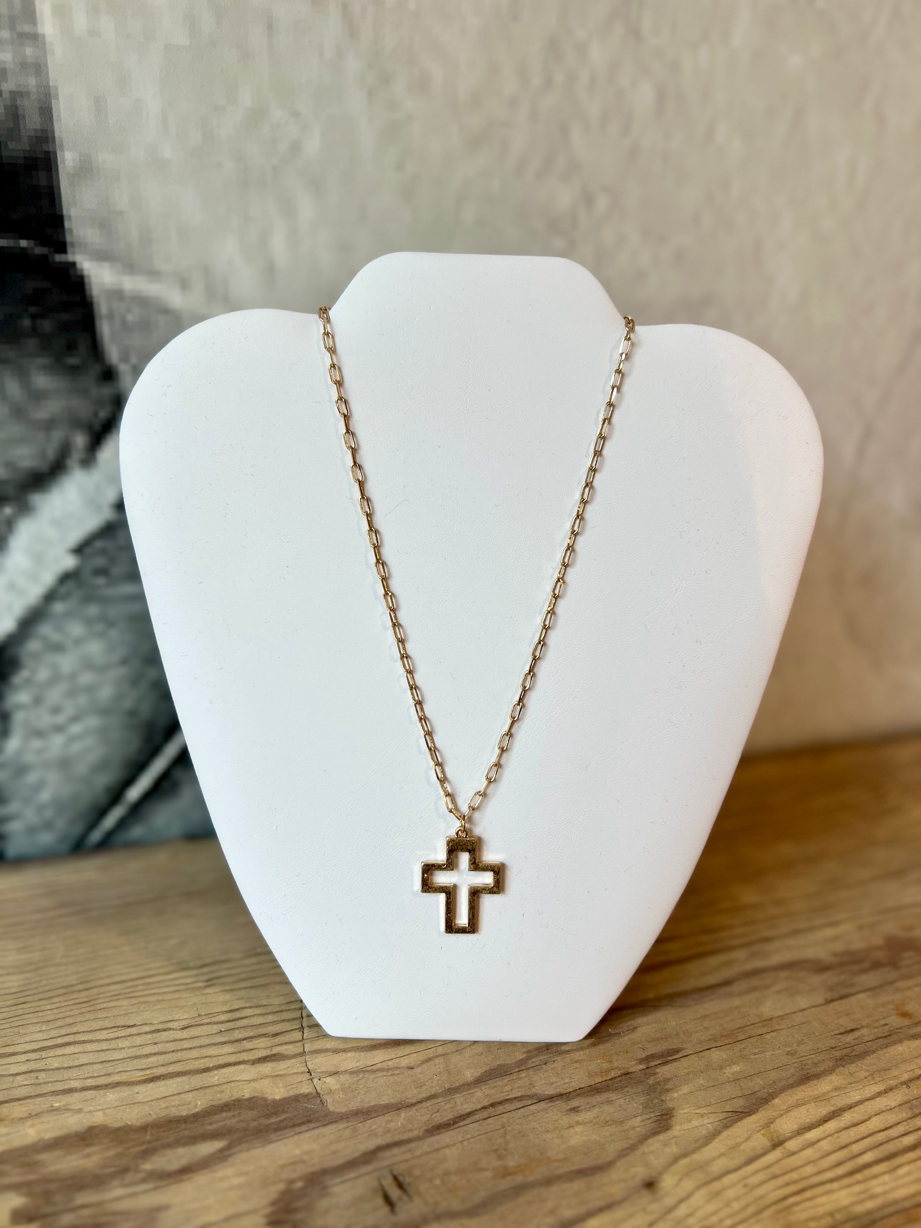 Elegant Gold Canvas Charlotte Delicate Cross Pendant Necklace for Women - Perfect for Church, Weddings & Everyday Fashion Accessories