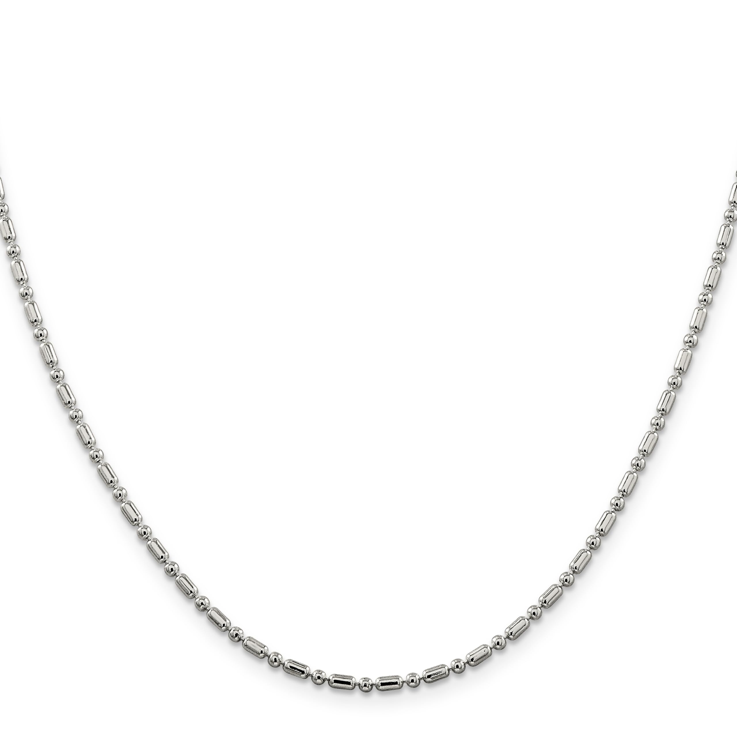 IceCarats 925 Sterling Silver 2mm Beaded Ball Chain Necklace for Women - Dainty Layering Jewelry for Everyday Wear, Gifts & Special Occasions