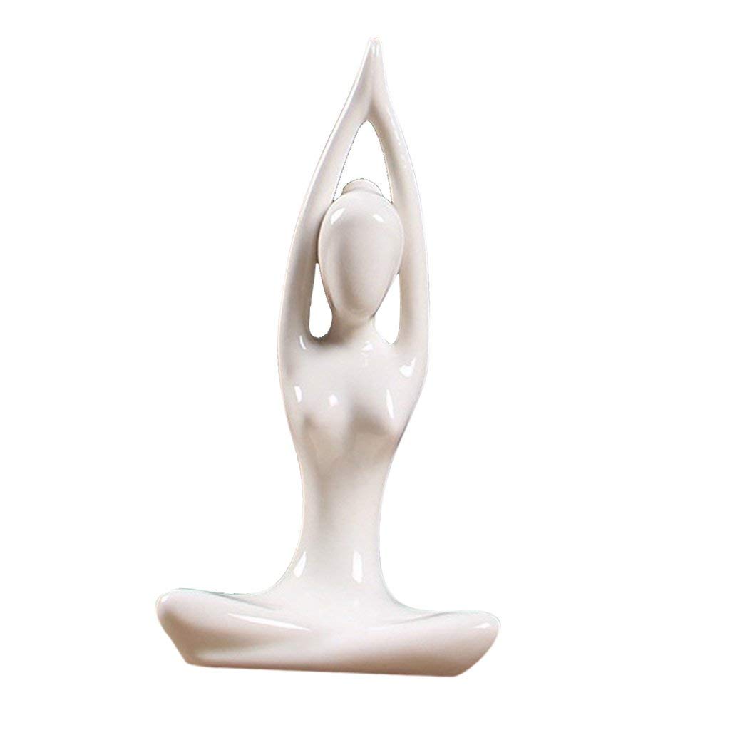 Ceramic Yoga Buddha Statue for Meditation - Handcrafted Zen Sculpture for Home, Office, Yoga Studio & Garden Decor | Perfect for Meditation Spaces, Feng Shui & Gift Giving