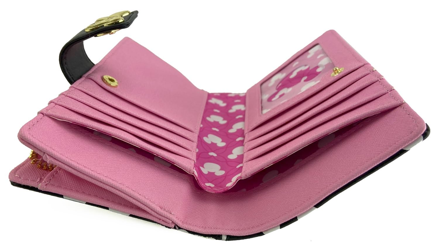 Disney Minnie Mouse Faux Leather Wallet Snap Flap Clutch by Loungefly - Stylish Crossbody Bag for Women, Perfect for Theme Parks, Shopping & Daily Use
