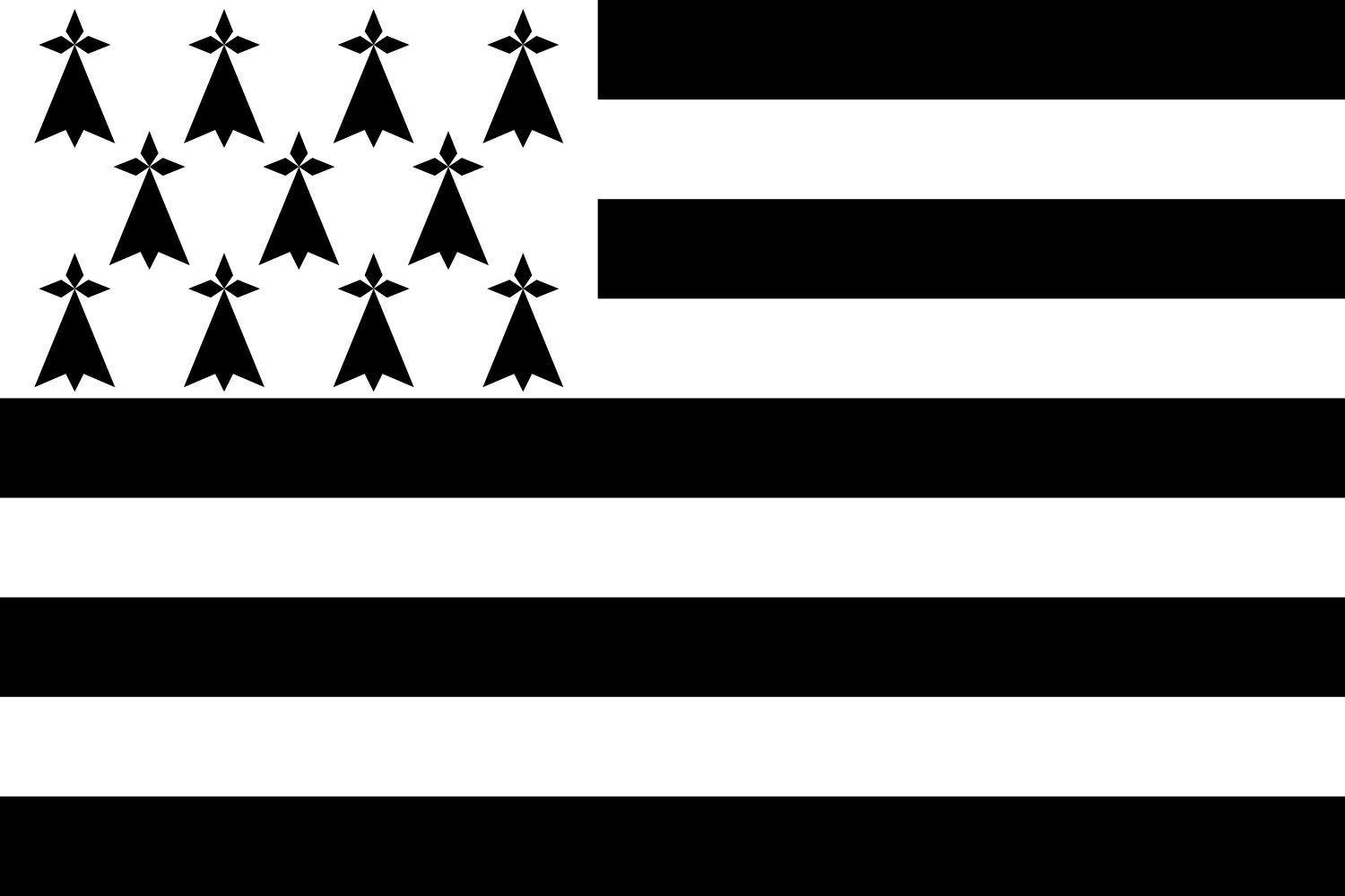 XL Brittany Gwenn ha du Flag - 120x180cm (4x6ft) Outdoor Landscape Flag - 100% Made in Germany - Durable 2.16m² (23sqft) Weather-Resistant Polyester Flag for Garden, Patio, or Sporting Events