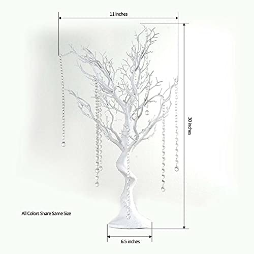 2 Pack Silver Manzanita Trees with Acrylic Garland Chains - 30