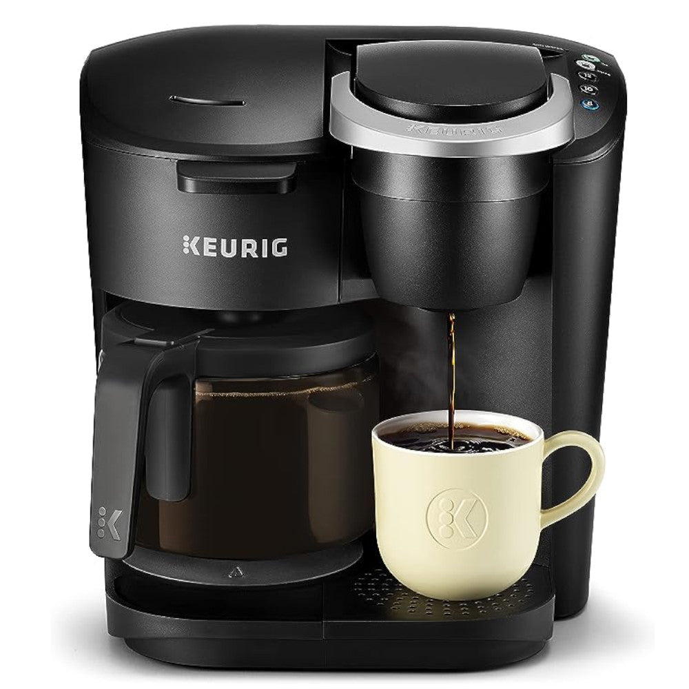 Keurig K Duo Essentials Coffee Maker - Single Serve K-Cup Pod & 12-Cup Carafe Brewer (Certified Refurbished with Home Essentials Warranty) - Perfect for Home, Office & Entertaining