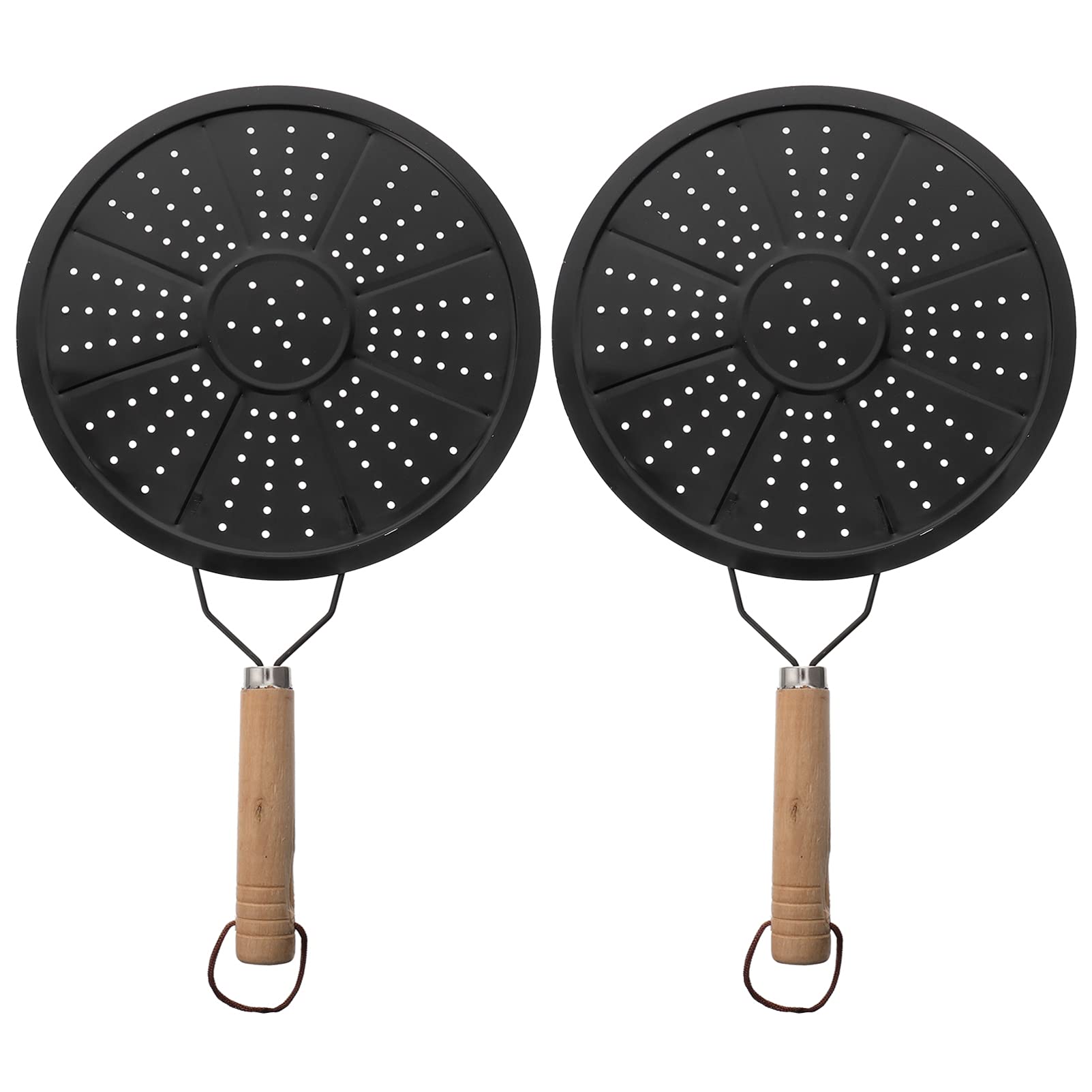 2-Pack Iron Heat Diffuser Plate for Induction Cooktops - Induction Hob Adapter with Wooden Handle - Stovetop Cookware Accessory for Even Heating & Simmering - Perfect for Home Kitchen, Camping & RV Cooking