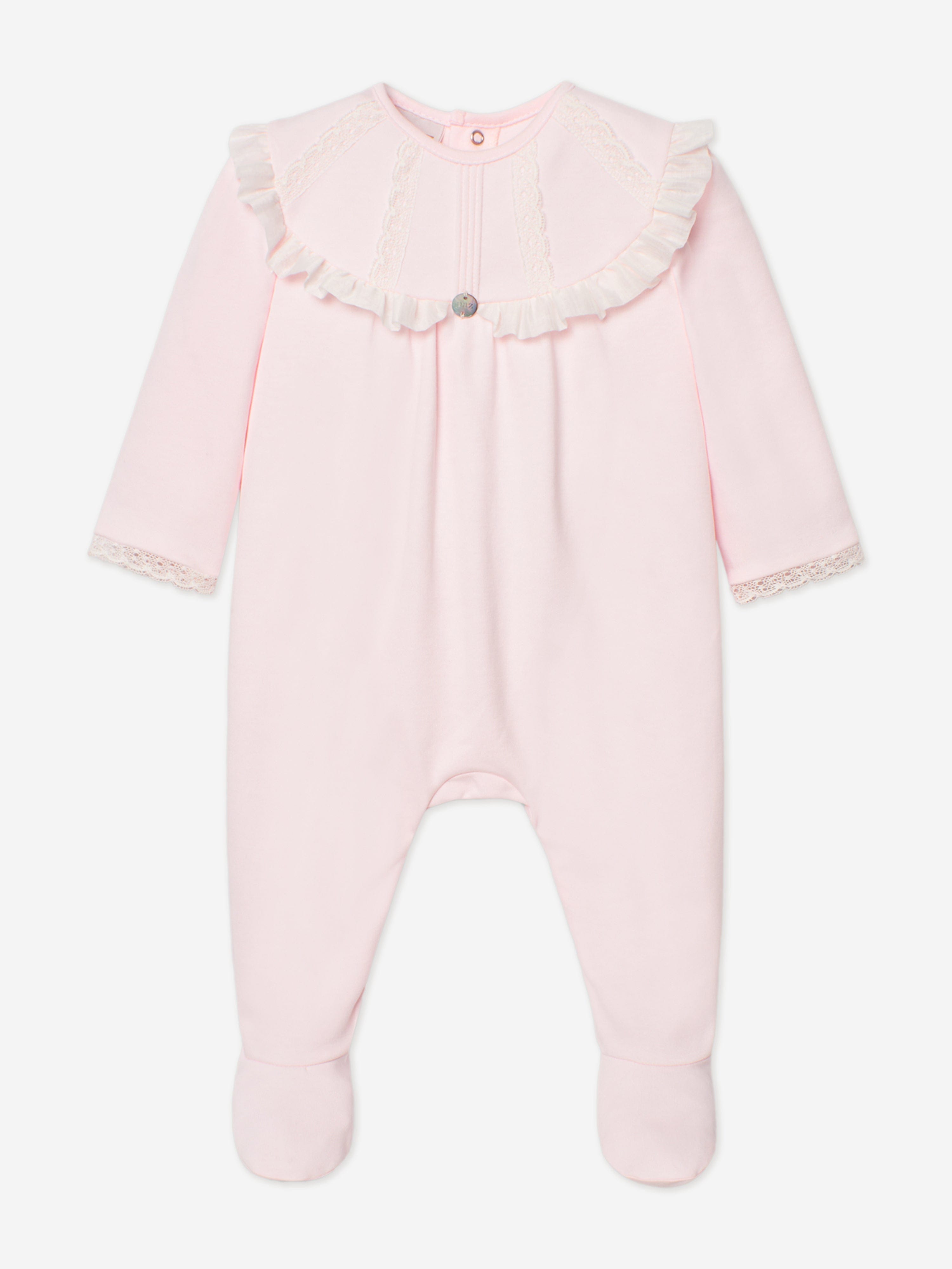 **Pink Cotton Baby Grow for Girls - Soft & Comfortable Newborn Sleepwear for Daycare & Home**