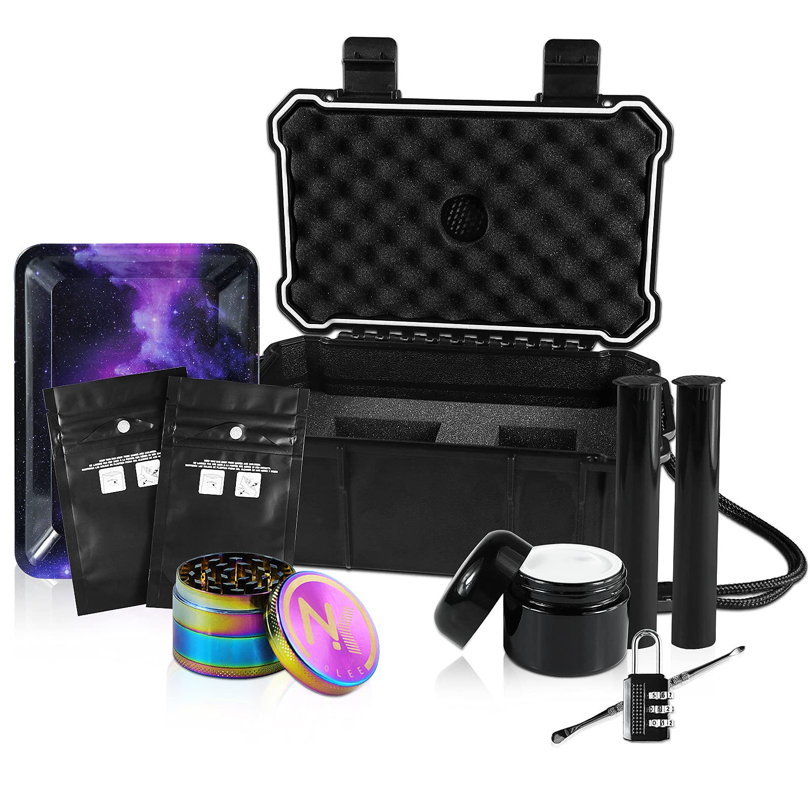 NKTOLEE Smell Proof Storage Box with Lock - ABS Plastic Odor Proof & Waterproof Container with Combination - Secure Storage for Cannabis, Cash, Jewelry & Valuables - Ideal for Travel, Home & Office Use