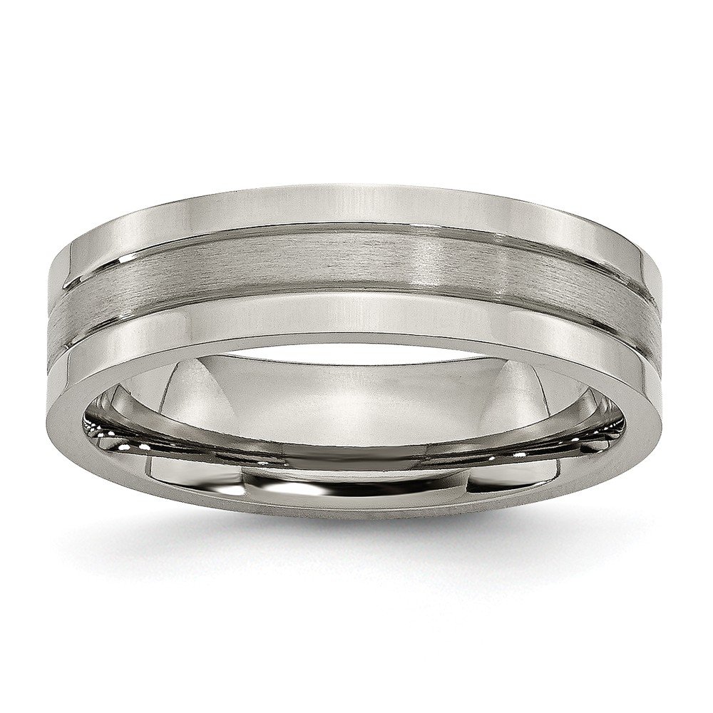 Premium Solid Titanium 6mm Grooved Matte Brushed Wedding Band Ring - Comfort-Fit Design for Men & Women, Perfect for Everyday Wear, Anniversary Gifts & Couple Rings