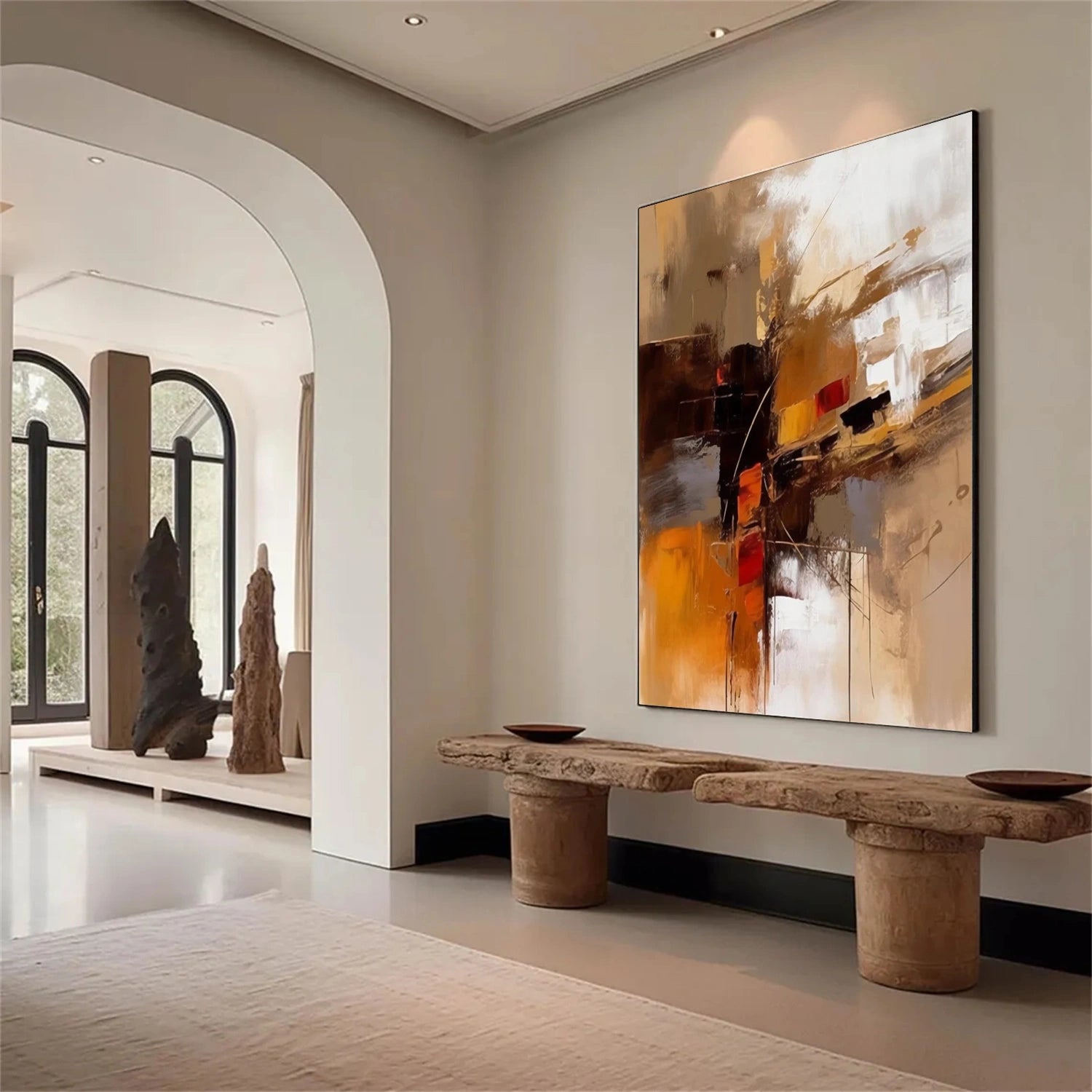 Abstract Painting #AB 262 - Modern Wall Art Decor for Living Room, Bedroom & Office - Handmade Canvas Artwork