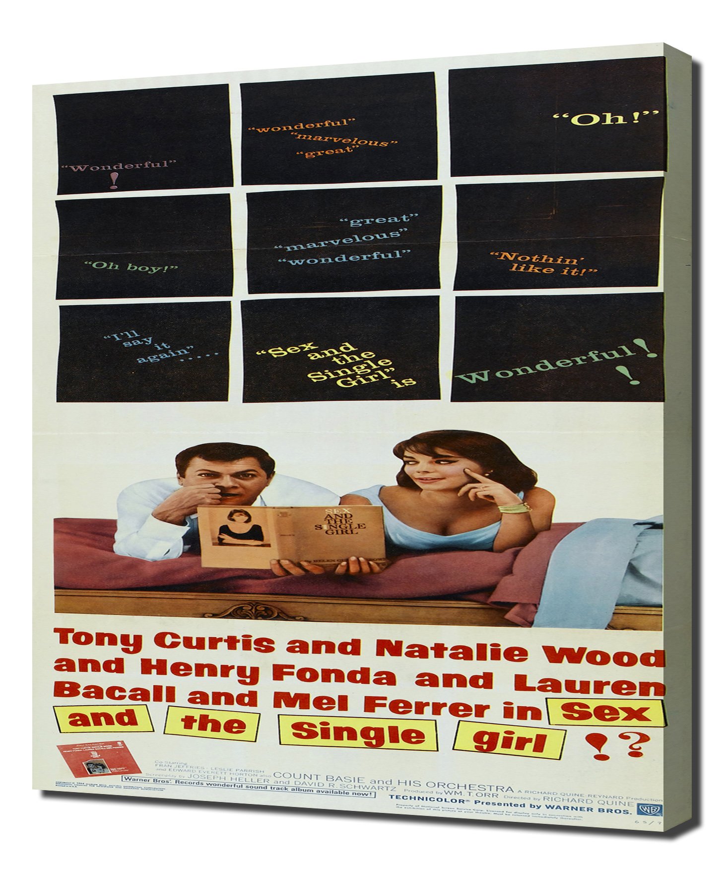 Sex and the Single Girl Canvas Art Print - Vintage Movie Poster Wall Decor for Living Room, Bedroom & Office