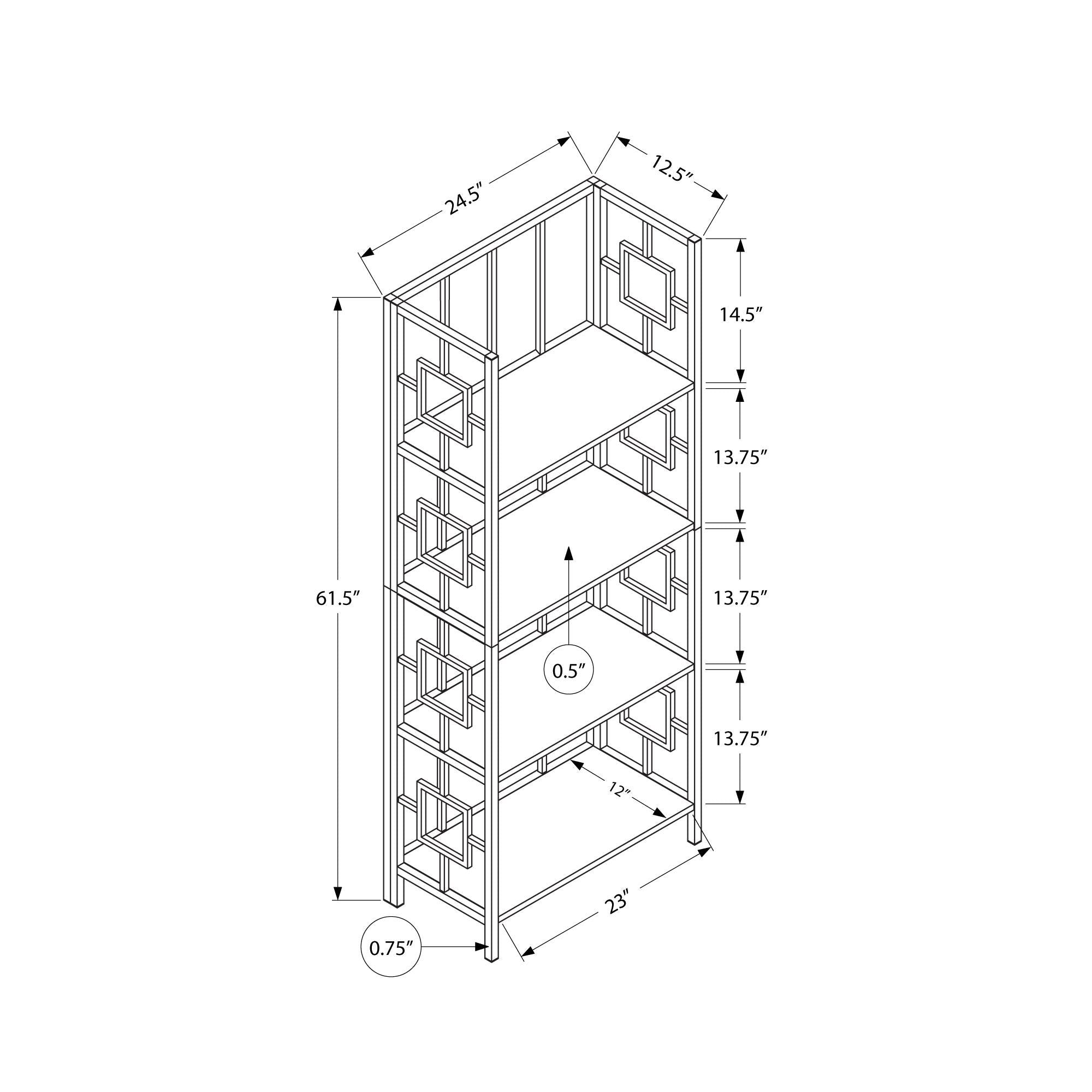 Monarch 4-Tier Bookshelf - Stylish Wooden Bookcase for Home & Office Storage - Perfect for Organizing Books, Decor & Essentials