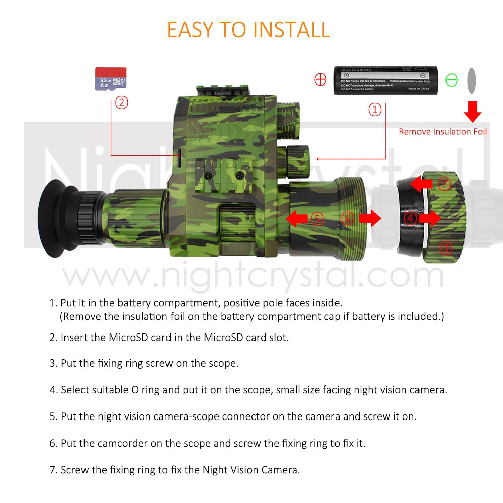 Megoarei NK007 Plus 4B Night Vision Spotting Scope - 850nm IR Infrared Thermal Optics for Coyote Hunting, Wildlife Observation & Security Surveillance | HD Vision in Complete Darkness