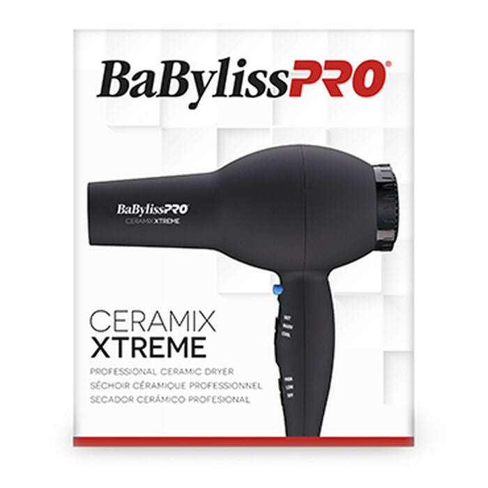 Babyliss Pro Ceramix Xtreme Hair Dryer - 1875W Professional Blow Dryer with Ionic Technology & Ceramic Components for Frizz-Free Shine (Black) - Perfect for Salon & Home Use