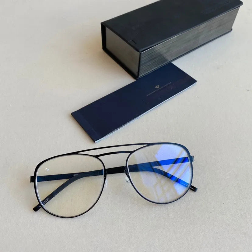 Aimee Unisex Full Rim Oval Double Bridge Titanium Eyeglasses 9617 - Lightweight Durable Frame for Reading, Work & Fashion | Blue Light Blocking Glasses for Computer Use & Daily Wear