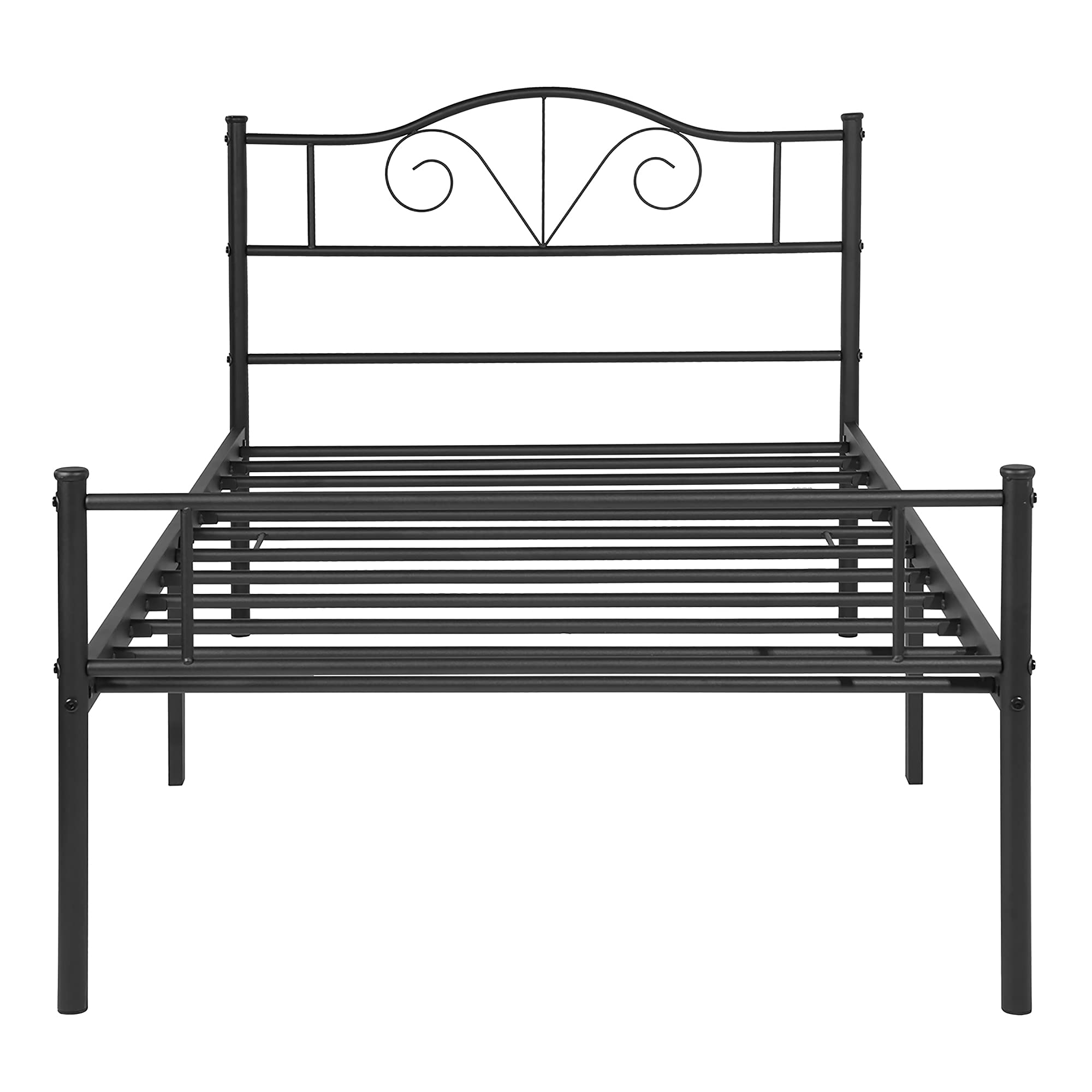 Twin Size Metal Bed Frame with Under Bed Storage - Black Sturdy Platform Bed for Adults & Kids, Perfect for Bedroom, Dorm Room or Small Space