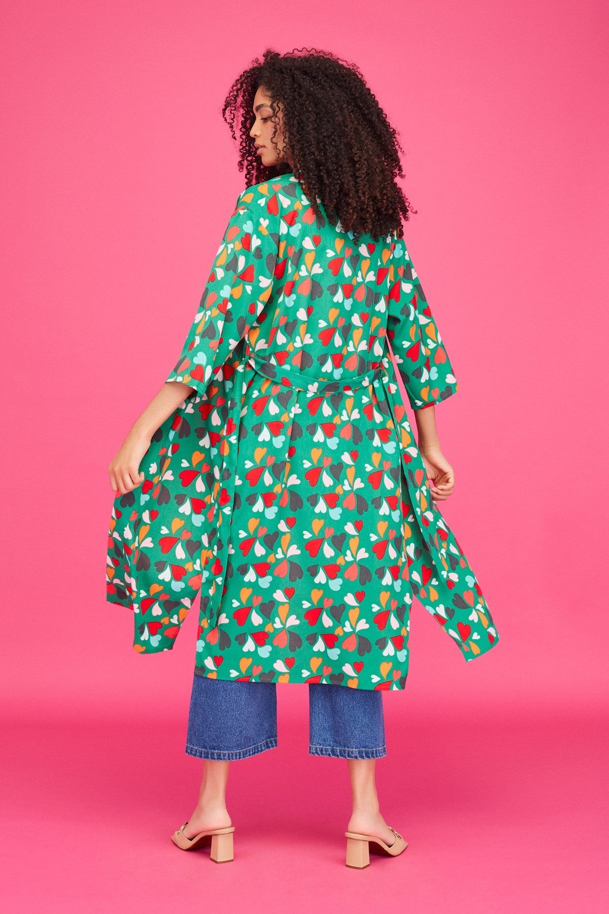 Florencia Kimono Robe for Women - Lightweight Green Floral Cover Up - Perfect for Beach, Pool, Spa, and Lounging at Home