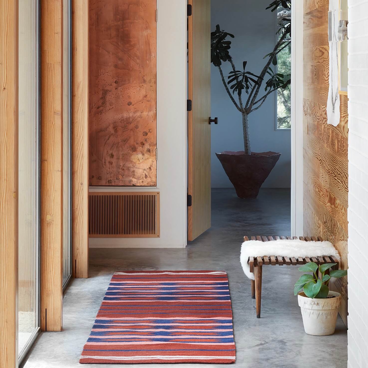 Handwoven Accent Rug - Boho Chic Decorative Throw Rug for Living Room, Bedroom & Nursery - Soft Woven Cotton Floor Mat for Home Decor