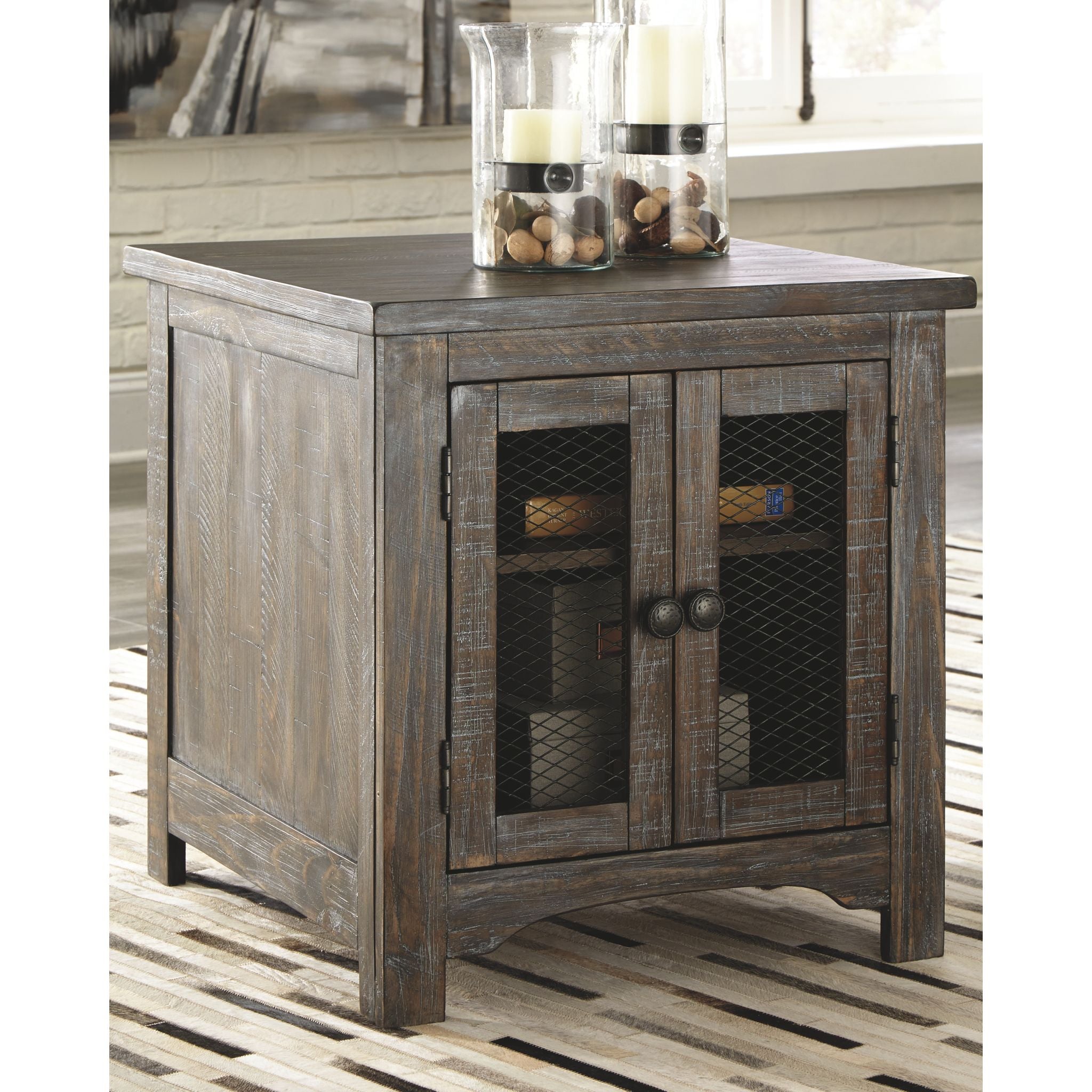 Bleeker End Table - Solid Wood Nightstand with Storage Shelf, Brown - Perfect for Living Room, Bedroom & Office Furniture