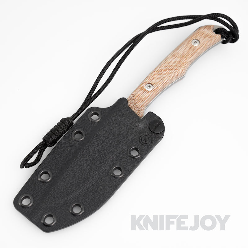 Chris Reeve Knives Inyoni Magnacut Fixed Blade Hunting Knife with Natural Canvas Micarta Handles - Premium Outdoor Survival & Camping Knife for Bushcraft, Hunting, and Tactical Use