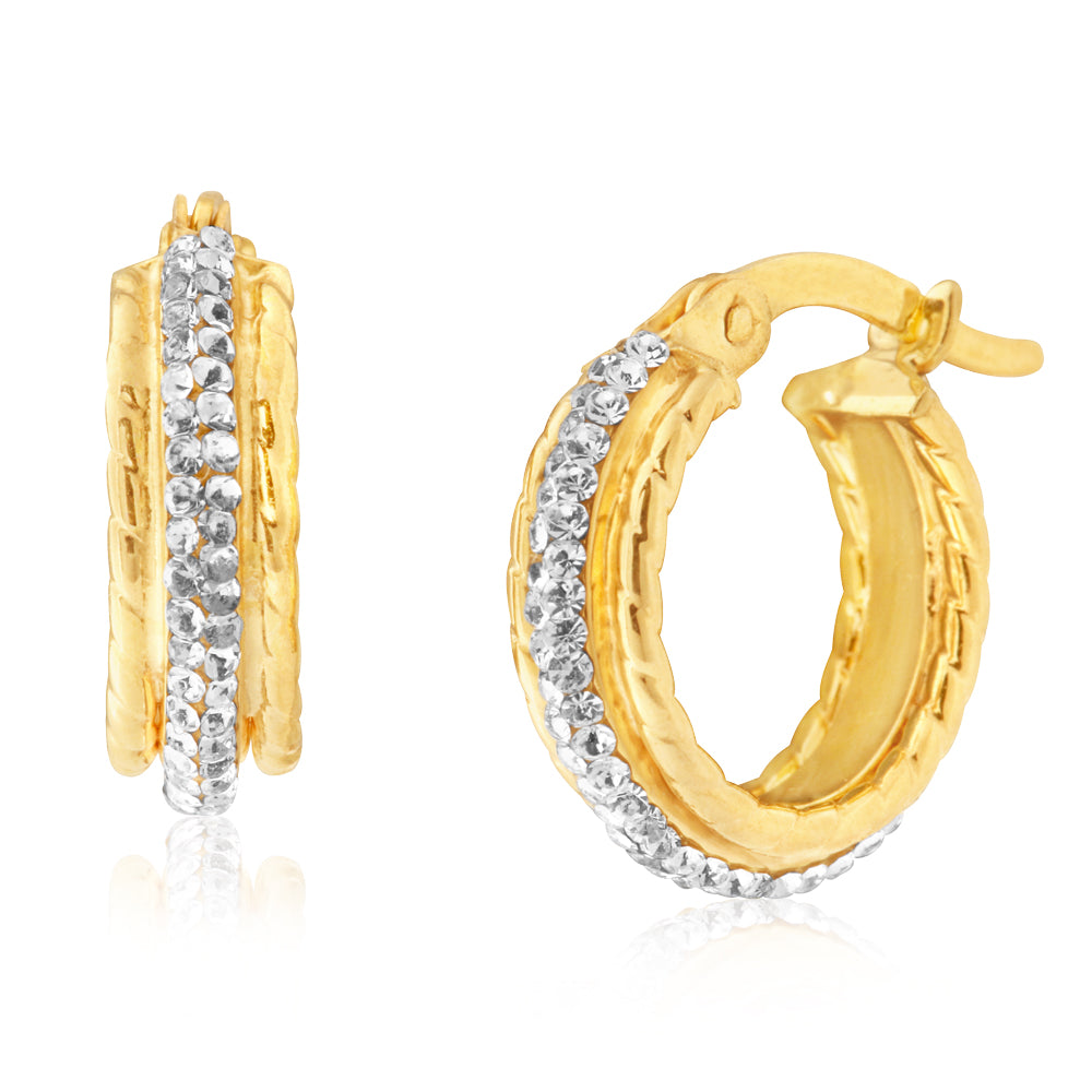 9ct Silver Filled Double Sided Cubic Zirconia Stud Earrings for Women - Elegant Everyday Jewelry & Special Occasion Gift