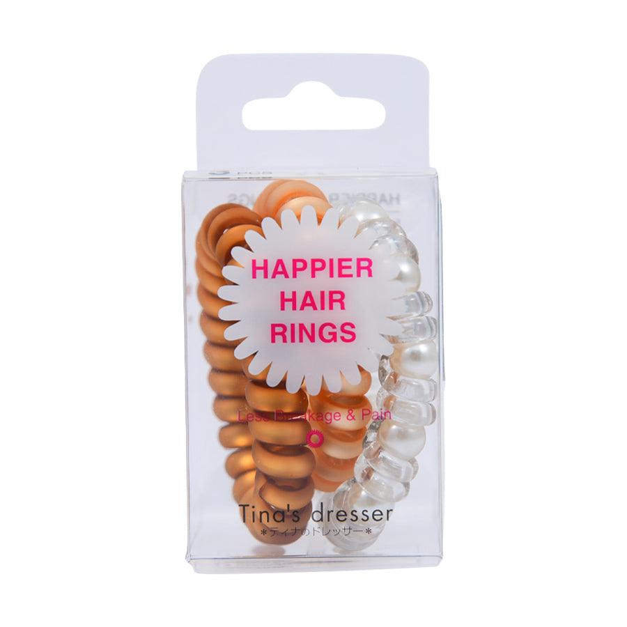 TINA'S DRESSER Gold Hair Rings for Women - 3 Pack Hair Accessories for Ponytail, Bun & Braid Styling - Perfect for Everyday Wear, Parties & Weddings