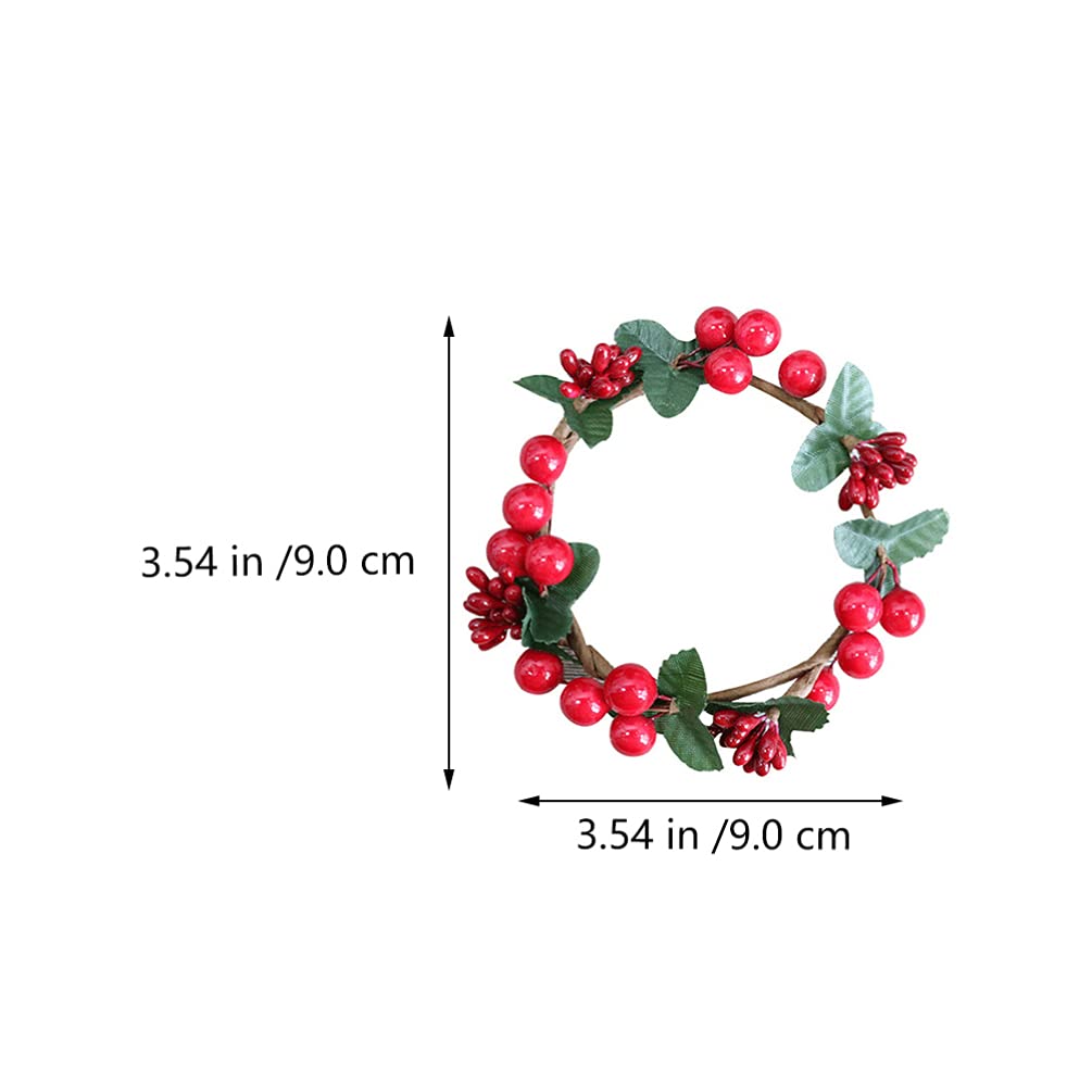 ABOOFAN 4-Piece Christmas Candlestick Garland Set - Holiday Candle Wreaths with Holly & Floral Decor for Autumn & Winter Seasons | Perfect for Fireplace Mantel, Dining Table Centerpiece, and Festive Home Decor
