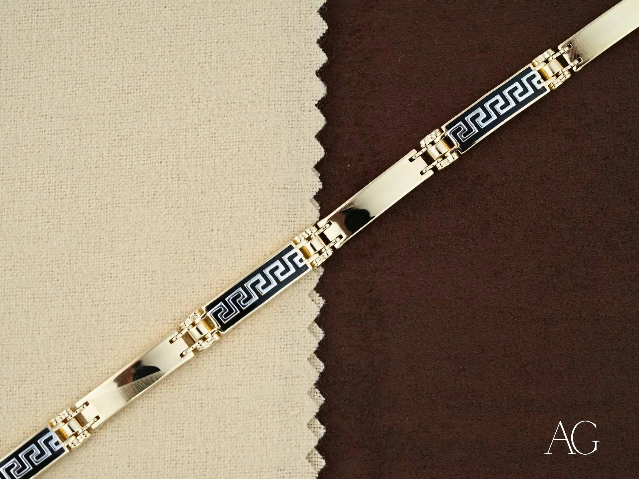 18K Gold & White Gold Men's Bracelet - Elegant & Durable Jewelry for Gifts, Weddings & Special Occasions