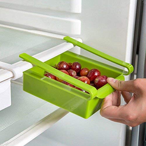 Pink Fridge Organizer Shelf - Kitchen Storage Rack for Refrigerator & Freezer - Space Saving Solution