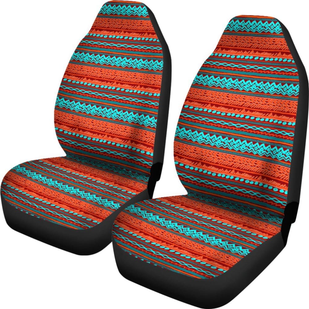 Premium Aztec Orange and Teal Car Seat Covers - Universal Fit for Cars, Trucks & SUVs - Stylish Protection for Seats | Perfect for Road Trips, Daily Commutes & Outdoor Adventures