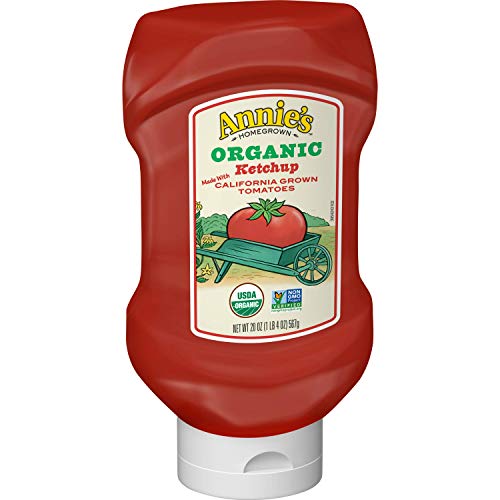 Annie's Organic Ketchup - Certified USDA Organic, Gluten Free, Non-GMO, 20oz Bottle (Pack of 12) - Perfect for Burgers, Hot Dogs & Family BBQs