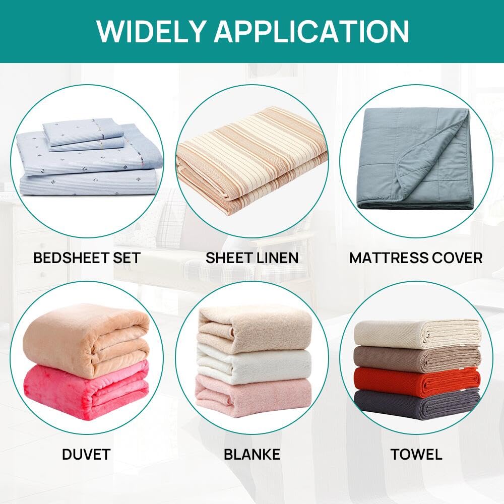 Elastic Bed Sheet Holder Straps - 4PCS Queen Size for Linen Closet Storage & Sheet Organization | Perfect for Fitted Sheet Storage, Bedding Organization & Travel Packing