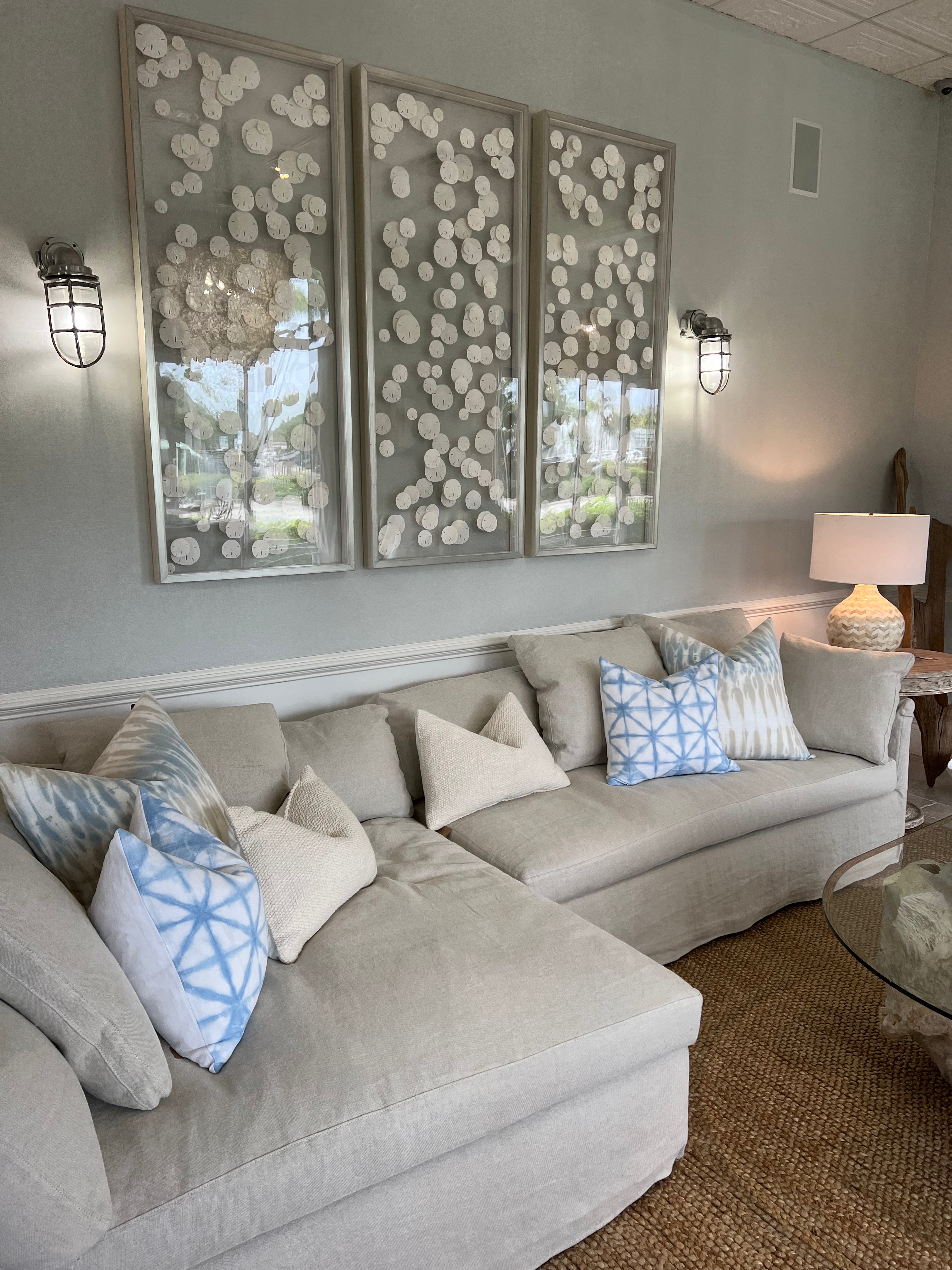 Handcrafted Silver Framed Sand Dollar Art - Coastal Home Decor for Beach House & Nautical Themes - Perfect for Living Room, Bedroom & Bathroom Wall Decor