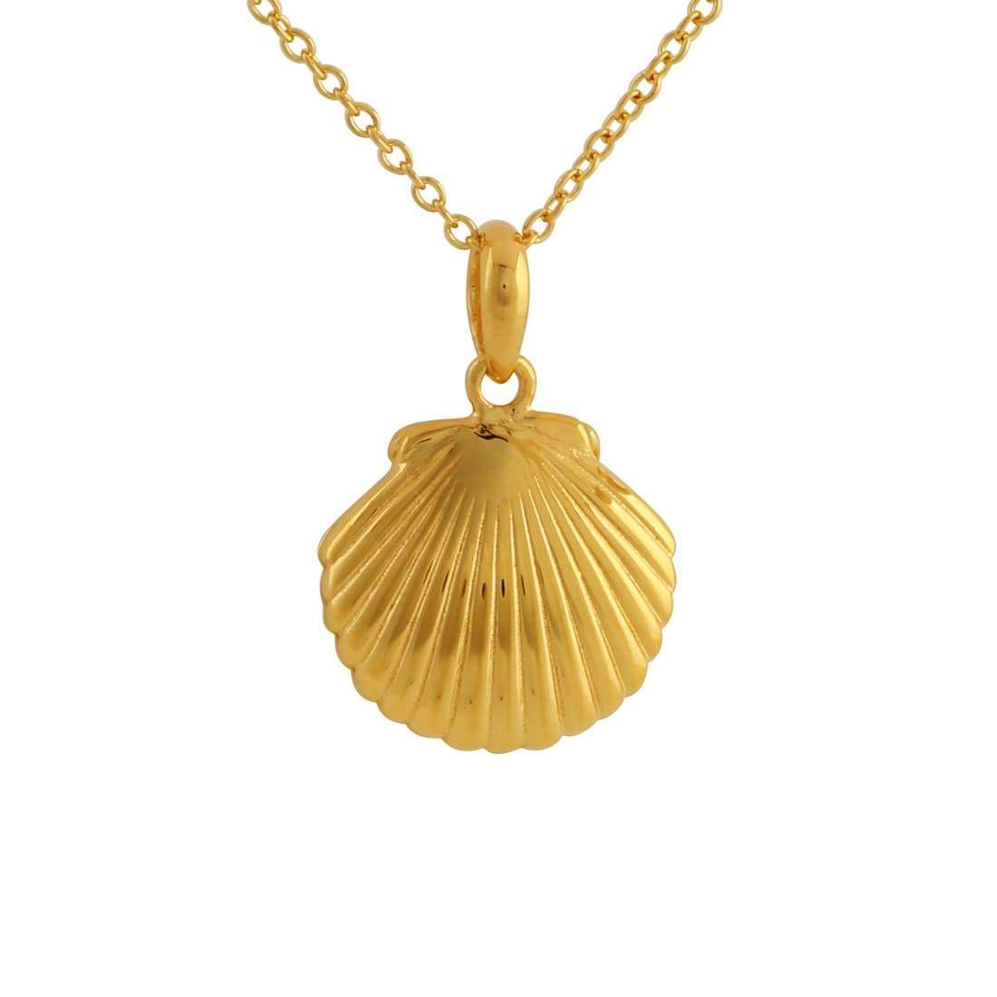 Elegant Gold Seashell Locket Necklace - Perfect for Beach Weddings, Anniversary Gifts & Coastal Fashion Accessories