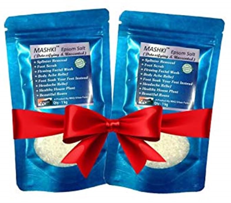 Premium Epsom Salt (Magnesium Sulfate) for Muscle Relaxation & Pain Relief - 2 Pack (1kg Each) - Perfect for Bath Soaks, Foot Soaks & Post-Workout Recovery