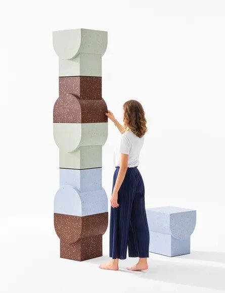 Modern Zattere Stool by Cimento® - Durable Concrete Bar Stool for Kitchen, Patio & Outdoor Dining - Industrial Style Home Decor