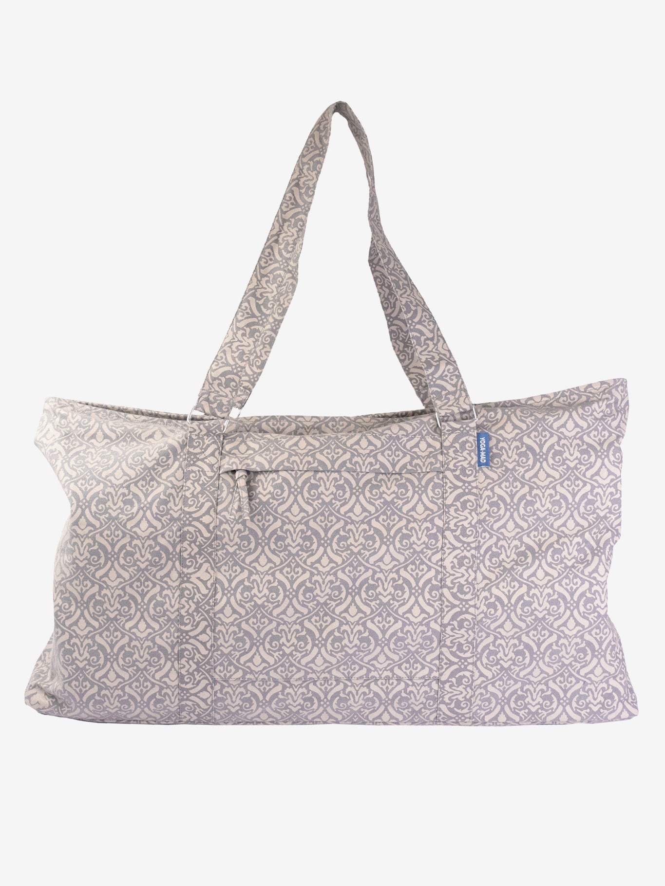 Yoga Mad Yoga Weekender Bag - Grey Brocade Travel Duffel for Women | Perfect for Yoga Classes, Gym, Weekend Getaways & Travel