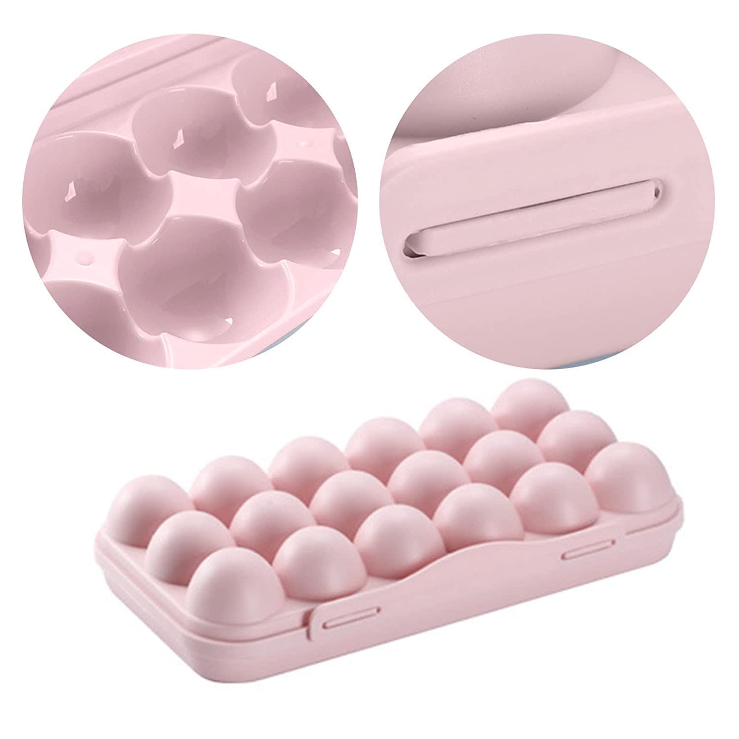 Onprix 18-Grid Plastic Egg Storage Container - Refrigerator Egg Tray Organizer & Dispenser for Fresh Eggs - Perfect for Kitchen, Breakfast Meal Prep & Refrigerator Organization