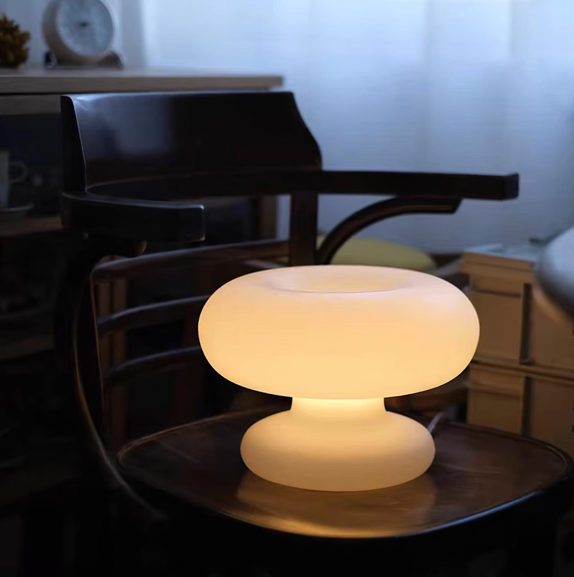Modern Donut Table Lamp - Stylish & Decorative LED Night Light for Bedroom, Living Room, or Office - Soft Ambient Lighting for Cozy Home Decor