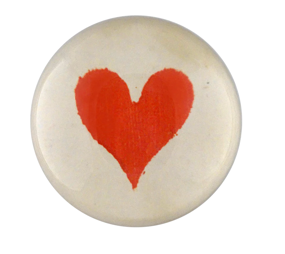 Heart (Card Suits) Glass Dome Paperweight - Elegant Office Desk Decor for Poker & Game Lovers, Perfect Gift for Valentine's Day & Anniversary