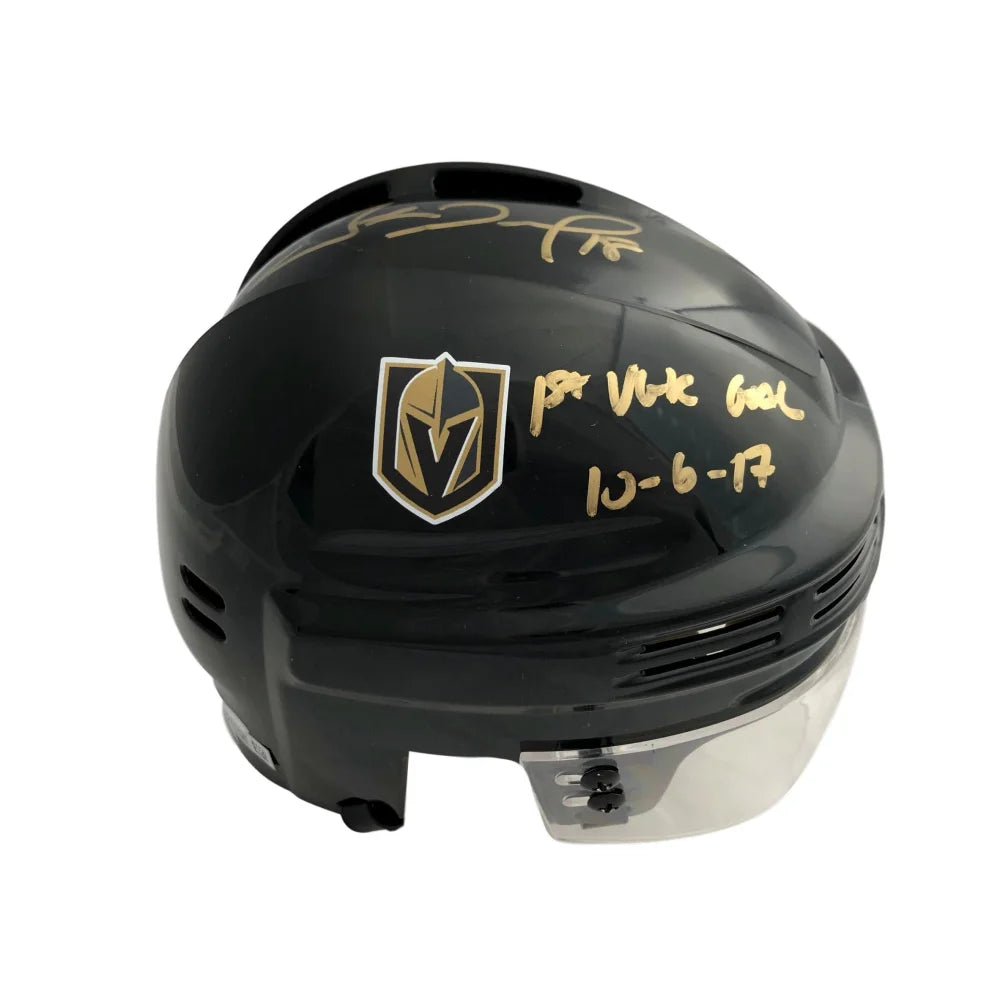 James Neal Autographed Vegas Golden Knights Mini Helmet with COA - First VGK Goal Memorabilia - Perfect for Hockey Fans, Sports Collectors & Man Cave Decor