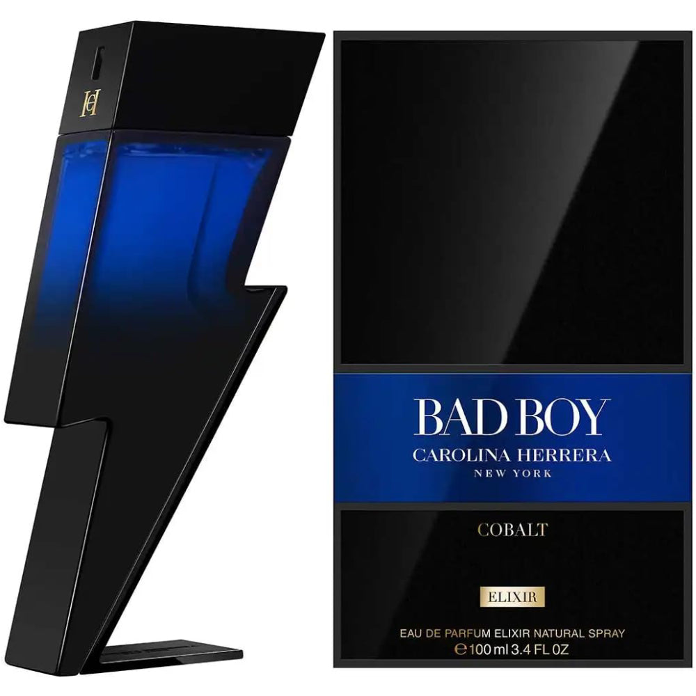 Carolina Herrera Bad Boy Cobalt Elixir Eau de Parfum for Men - Fresh & Woody Fragrance, Long-Lasting Cologne, Perfect for Date Night & Special Occasions