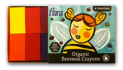 Filana 8 Block Non-Toxic Organic Crayons Set - Vibrant Rainbow Colors for Kids Art & Drawing - Perfect for School Projects, Home Crafts & Creative Play