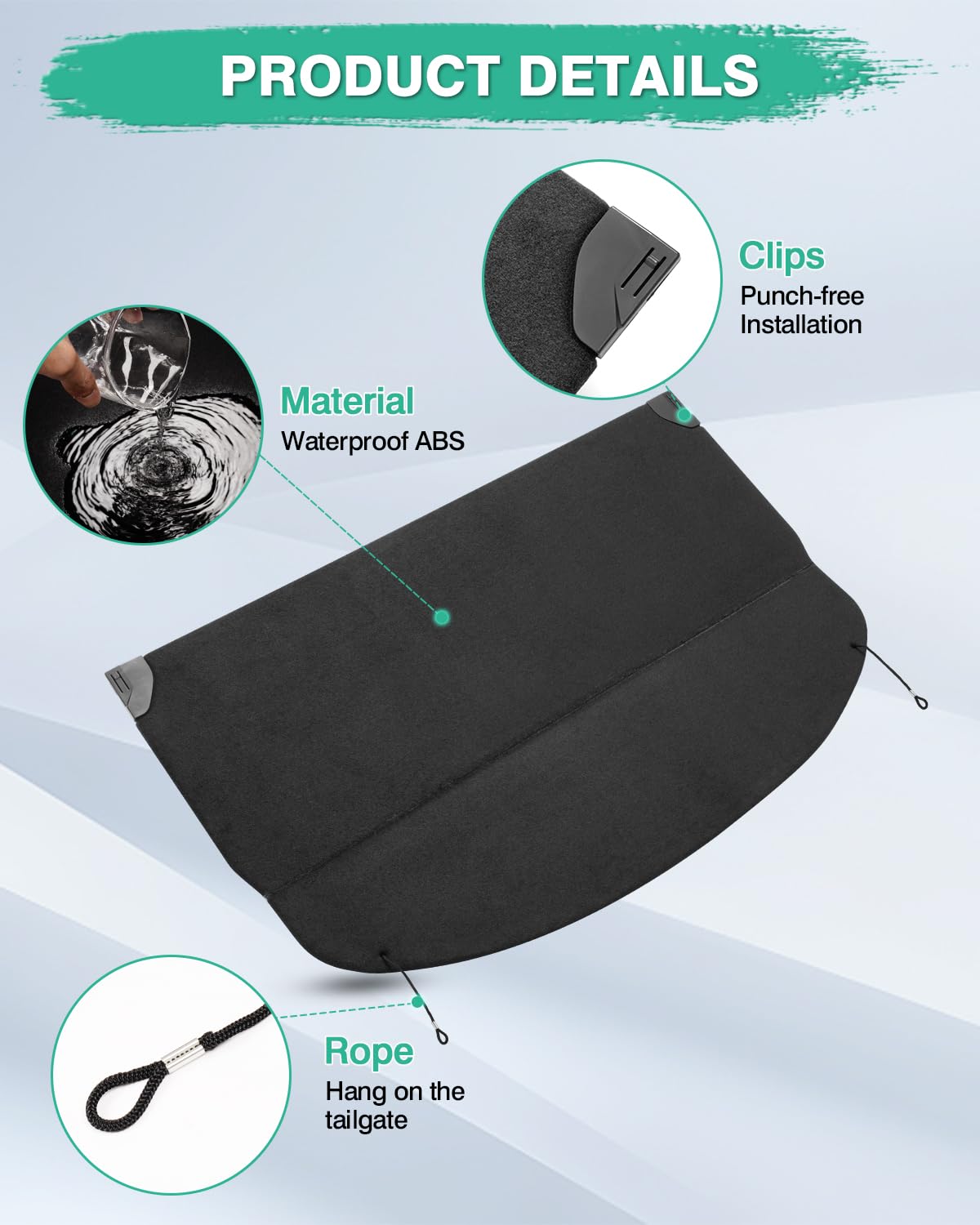 Premium Retractable Cargo Cover for 2019-2025 Cadillac XT4 - Durable Trunk Shade Protector, Luggage Cover Accessory (Heavy-Duty Load Bearing) - Perfect for Road Trips, Grocery Hauling & Privacy Protection