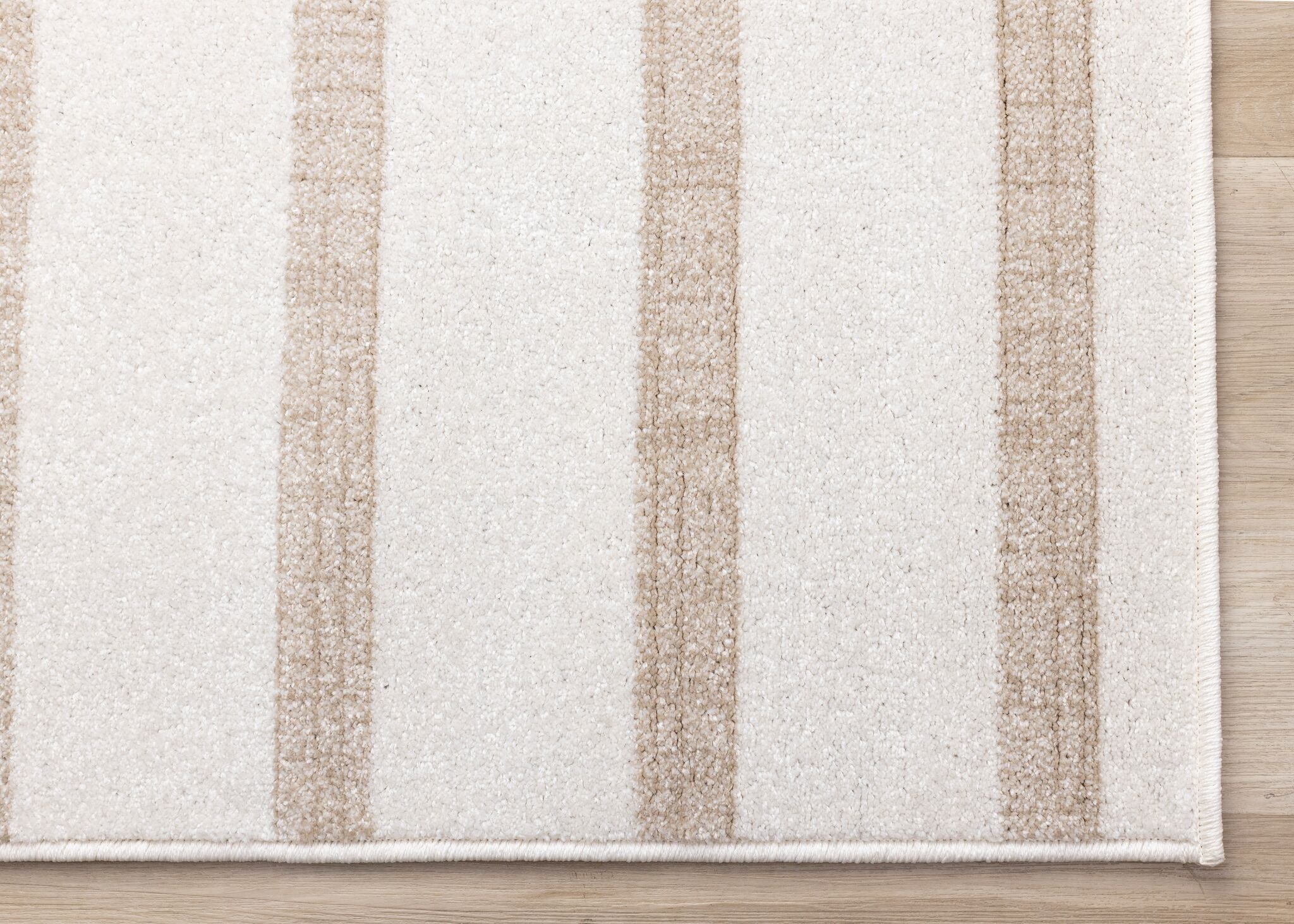 Beachwood Stripes 6'7 x 9'10 Cream Striped Area Rug for Living Room, Bedroom & Home Decor | Soft Modern Rug for Cozy Spaces