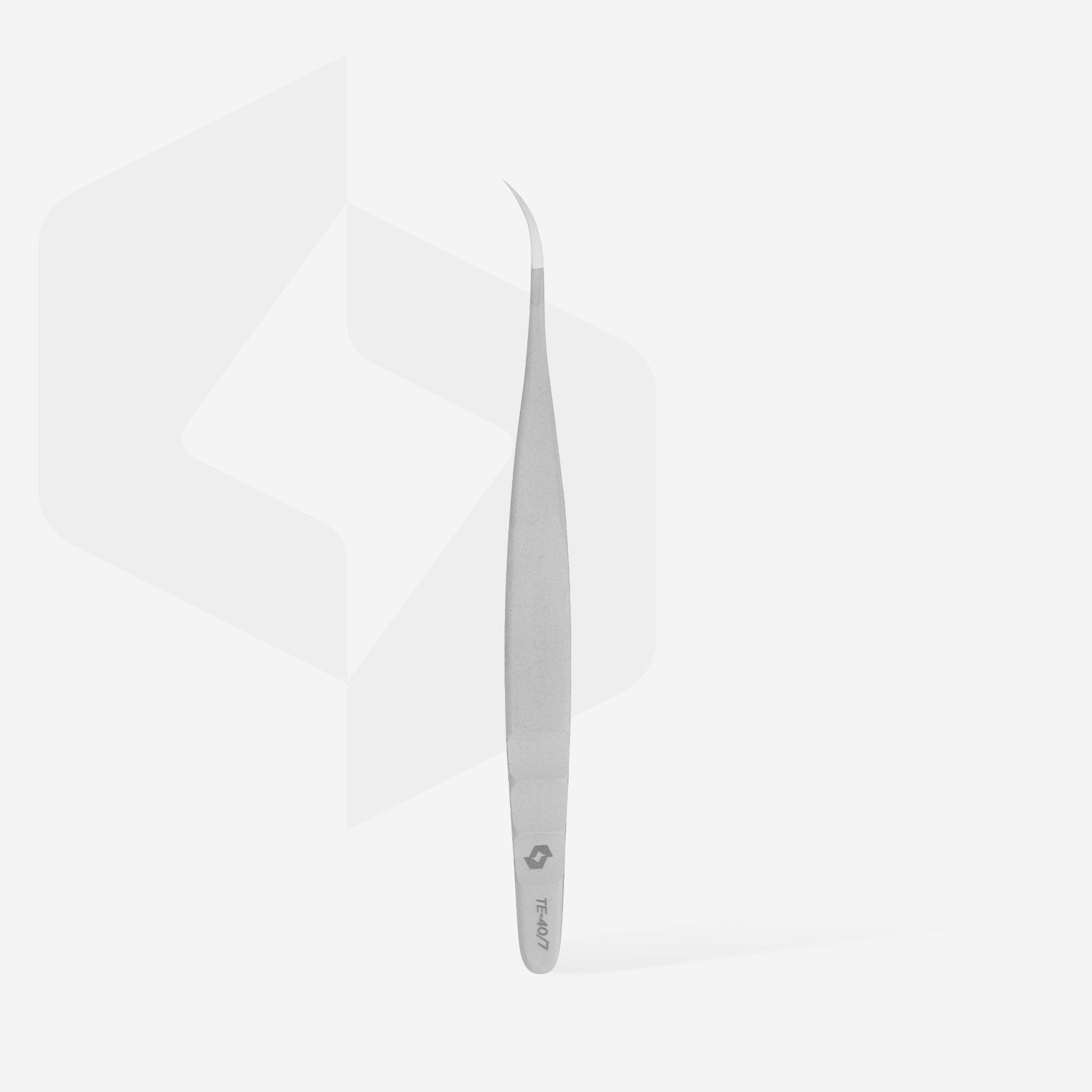 Professional Eyelash Tweezers EXPERT 40 TYPE 7 (Curved) - Precision Eyelash Extension Tools for Salon & Home Use - Perfect for Lash Artists & DIY Beauty