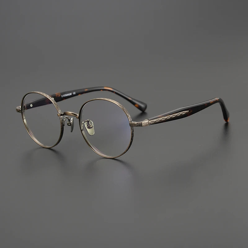 Stylish Black Titanium Round Eyeglasses for Women - Lightweight Full Rim Frame BM216 | Perfect for Work, Reading & Everyday Wear