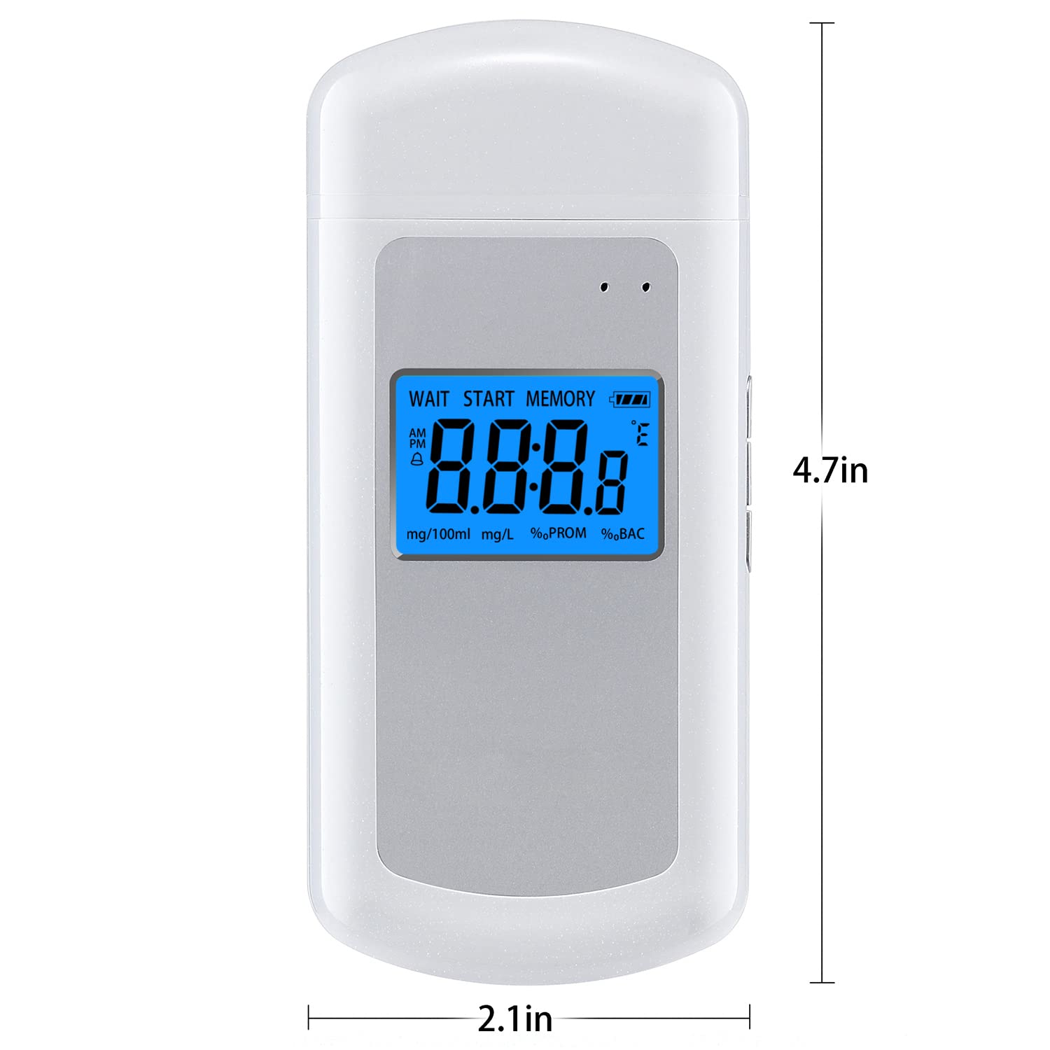 Portable Breathalyzer Tester with 1000mAh Rechargeable Battery - Personal Alcohol Breath Analyzer for Home, Party & Professional Use - Includes 10 Mouthpieces, USB Cable & Storage Bag - Perfect for Drivers, Partygoers & Workplace Safety Checks
